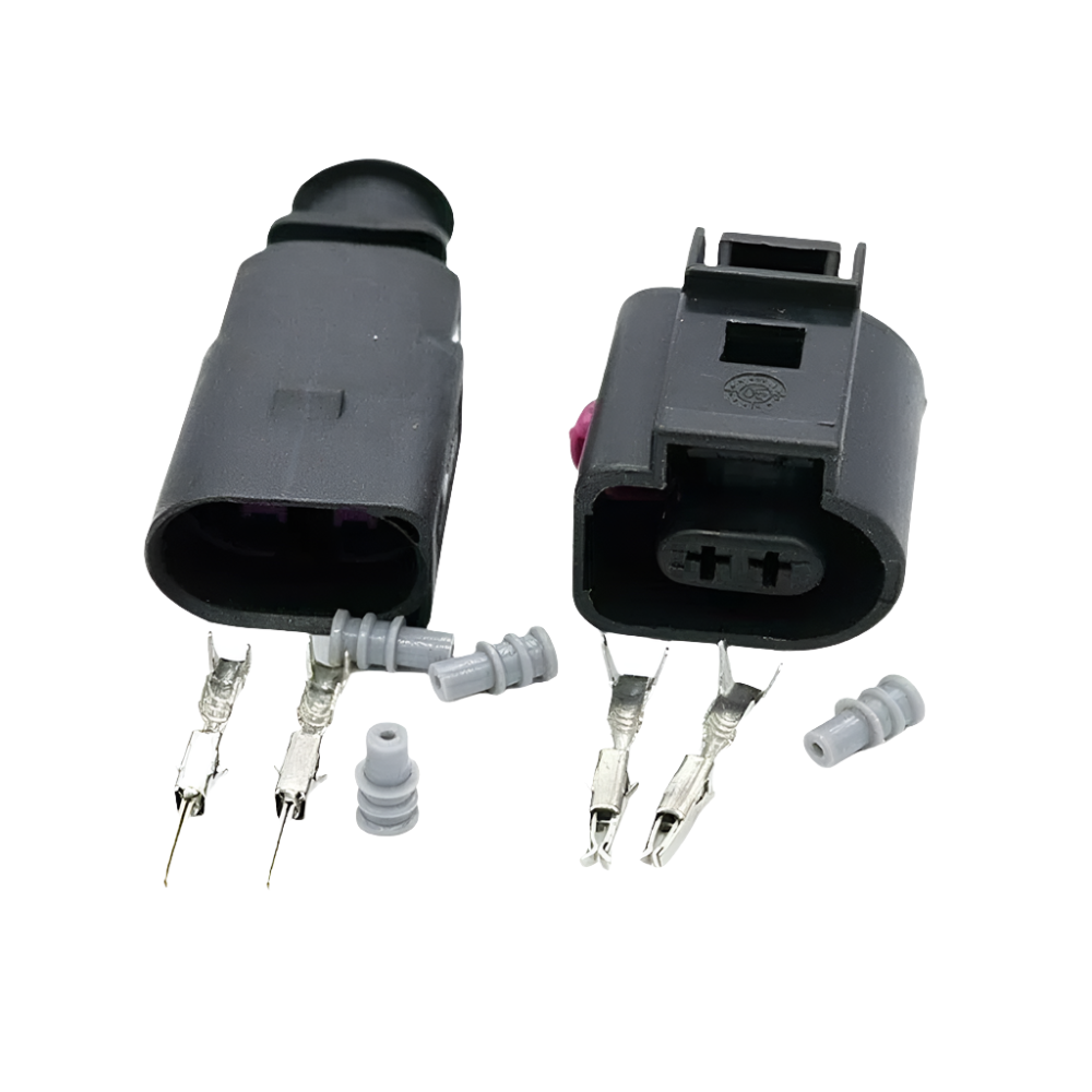 2 Pin Male & Female Connector Sensor Plug Kit 1J0973802 1J0973702 For VW AUDI
